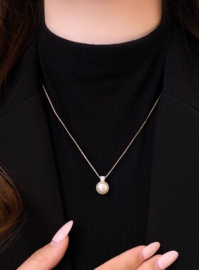 chomelkinsey珍珠锆石项链毛衣链