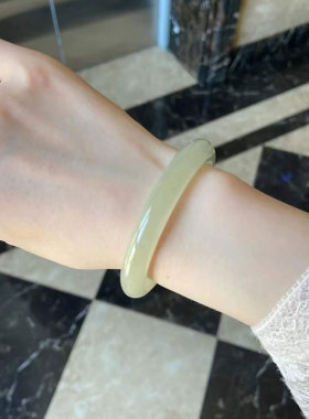 天然冰种青白玉手镯女小众