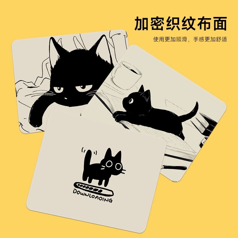 ins风猫咪鼠标垫可爱卡通图案软垫电脑桌免洗学生电脑桌垫护腕垫 - 图0