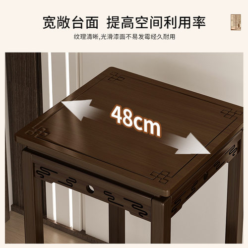 花架客厅置物架落地花台花几室内花盆架仿古中式吊兰架楠竹花架子 - 图1