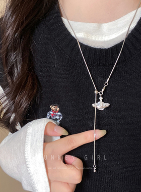 西太后土星球珍珠流苏项链女