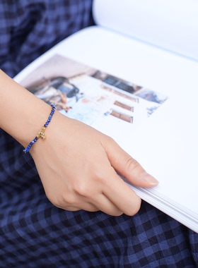 【杭州博物馆】元瓷雅集文创月澜鎏光手链青金石月亮装饰手串首饰