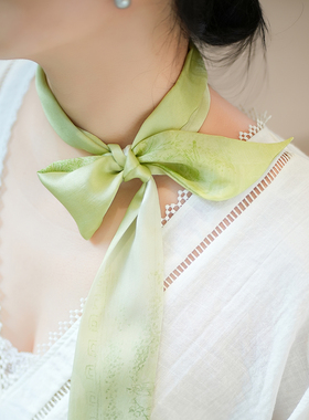 【浙江省博物馆】西湖十景文创真丝桑蚕丝丝巾丝带巾精致伴手礼