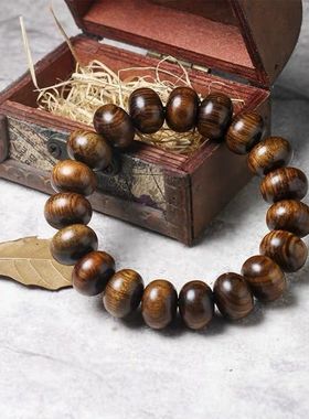 海南黄花梨手串真品三宝高档冷门算盘珠老料盘玩沉水文玩手把件