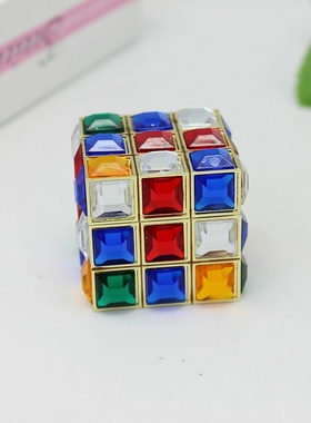 旅游纪念品珐琅彩合金首饰盒创意魔方装饰盒派对礼物方形珠宝盒