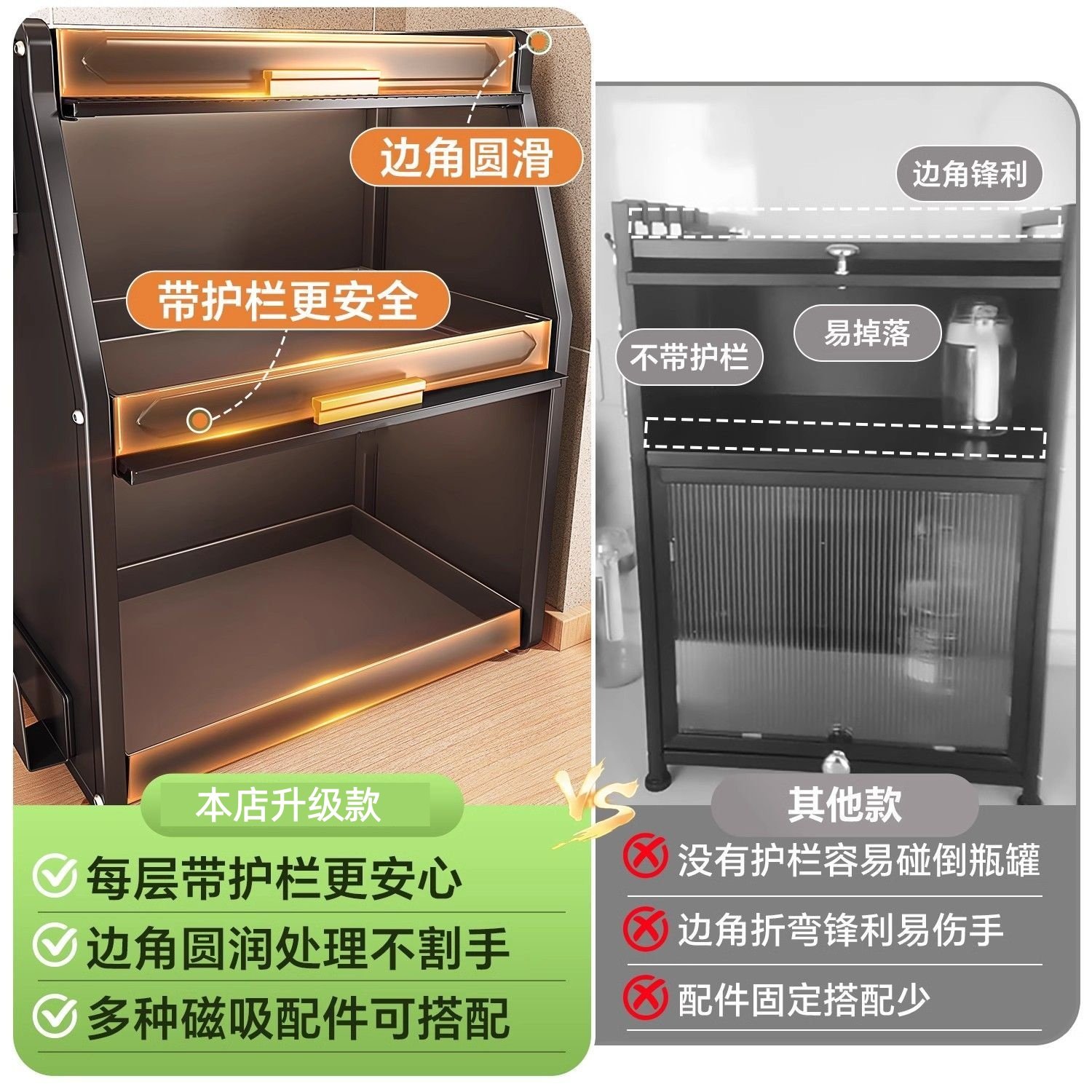 厨房置物架台面调料架多功能家用防尘调料柜翻盖式油盐酱醋收纳柜,淘宝优惠券,粉丝福利购,淘宝优惠卷