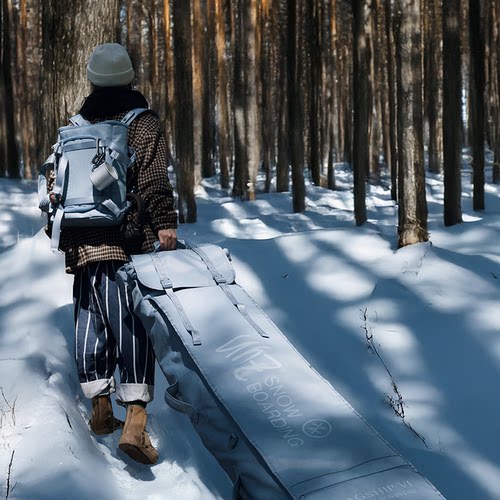uhznus有司滑雪板包带轮可托运防水干湿分离大容量耐磨单板滑雪包 - 图2