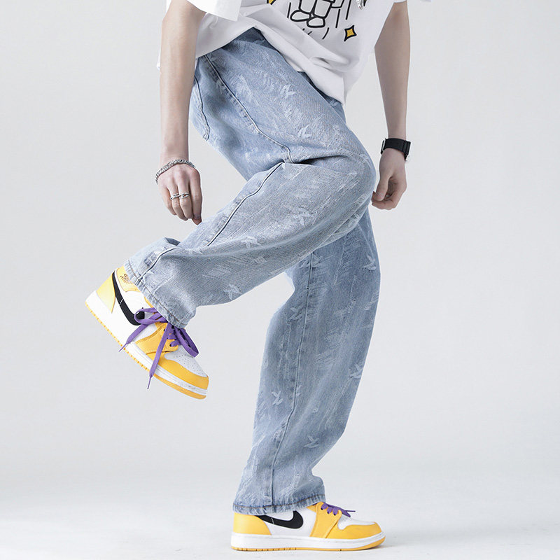 proteusboy春秋季阔腿直筒潮牛仔裤 ProteusBoy牛仔裤