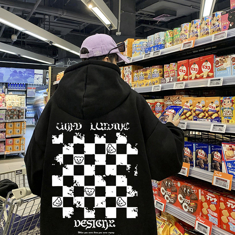 proteusboy男秋冬季棋盘格小熊卫衣 ProteusBoy卫衣