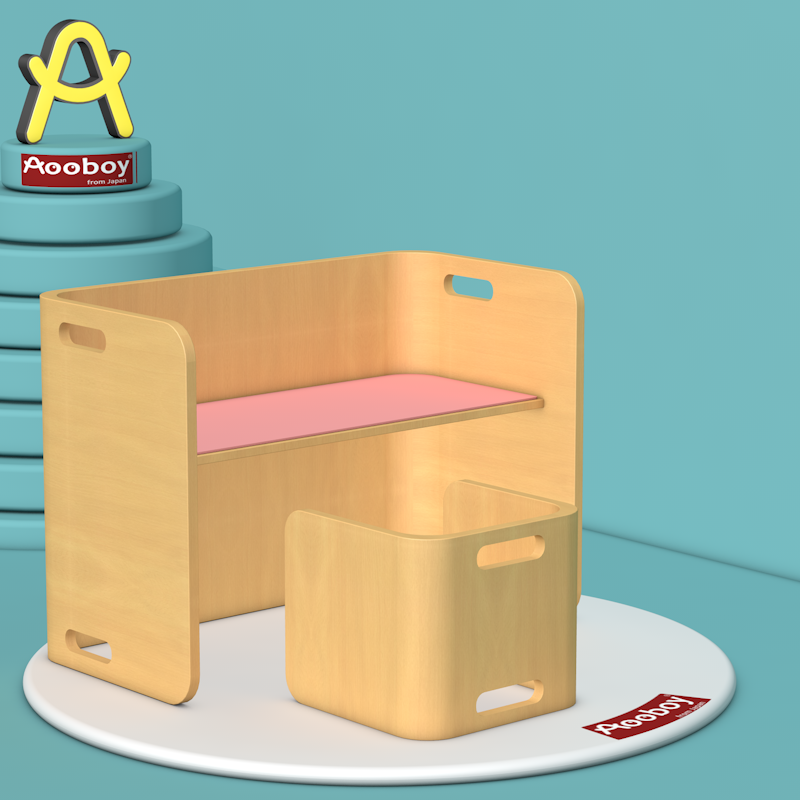 日本Aooboy儿童桌椅套装实木多功能宝宝幼儿园餐桌椅子学习桌家用-图3