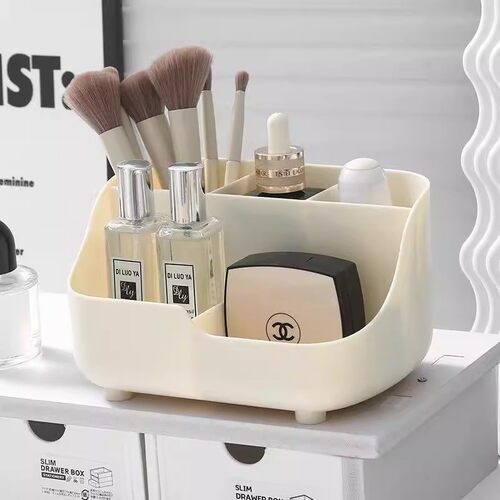 5格收纳ins化妆品收纳盒桌面多功能学生卡通可爱整理盒收纳盒笔筒 - 图3