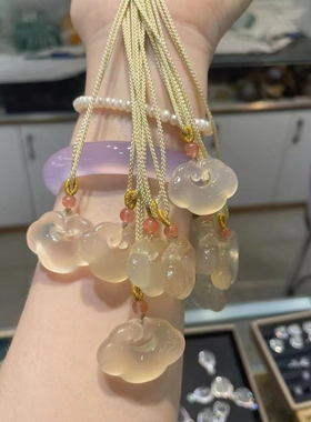 monocle 高冰种马料香槟金大佛公吊坠帝王紫弥勒佛祥云锁玉石项链