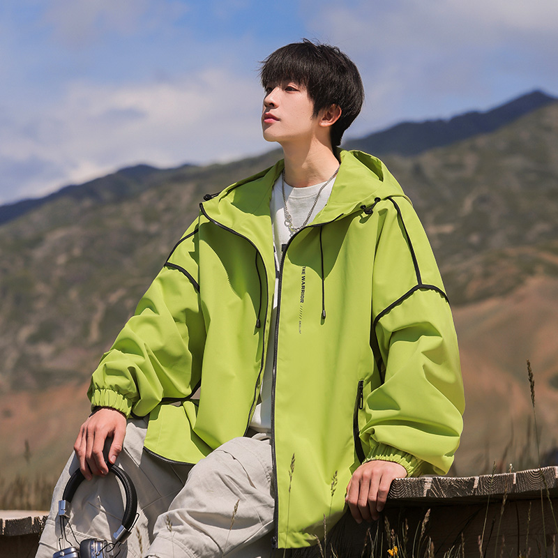 回力冲锋外套男士春秋季2024新款潮牌男装工装夹克户外登山上衣服