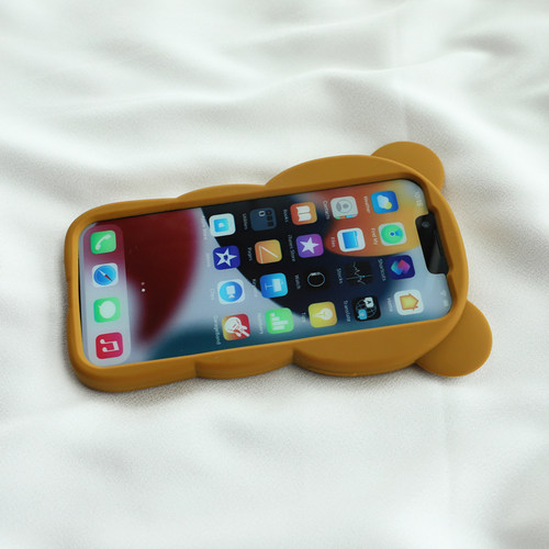 立体卡通熊适用iphone17/16/15promax苹果14/13/12pro手机壳11可爱xsmax全包xr防摔x软7/8plus硅胶套se新款6s - 图3