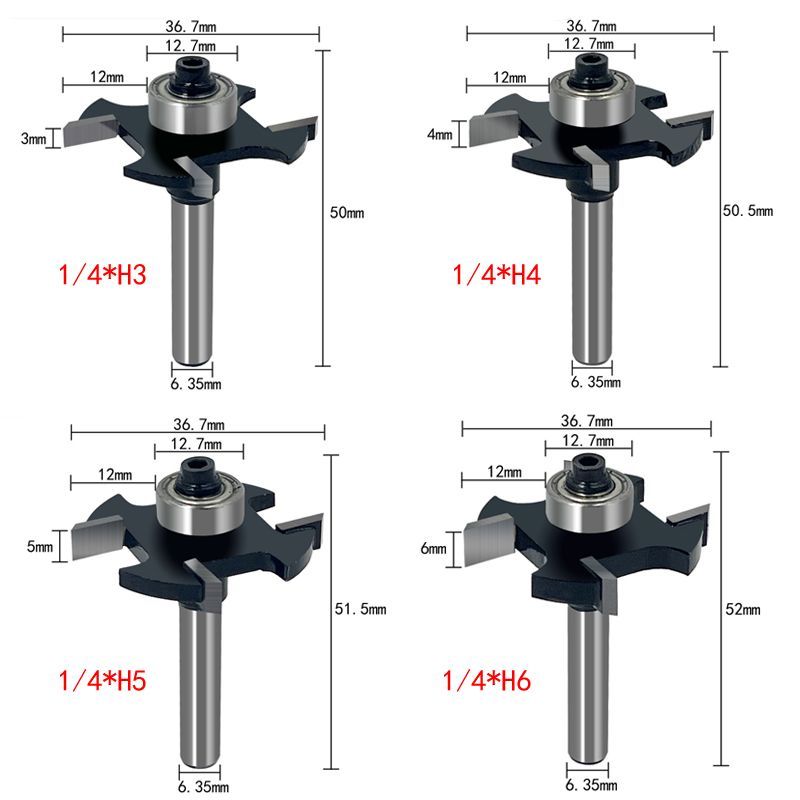 四刃滚珠T型刀槽口刀海棠角窗套修边机拼接刀带轴承拉手刀雕刻机 - 图2