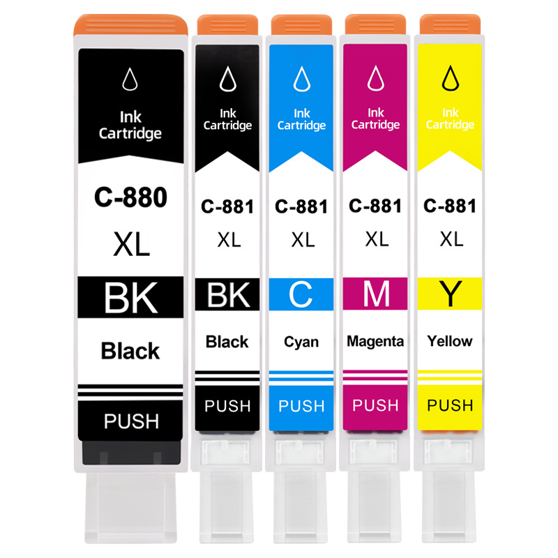 pgi880/cli881五色填充墨水盒通用佳能喷墨打印机PIXMA TS708/t专用墨盒6180 6280 6380彩色9580 TR8580磨合 - 图0