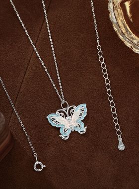 S999足银庄周梦蝶项链