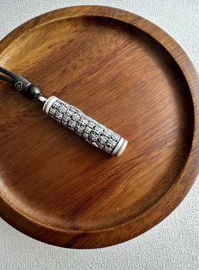 足银S999镂空百福嘎乌盒项链情侣