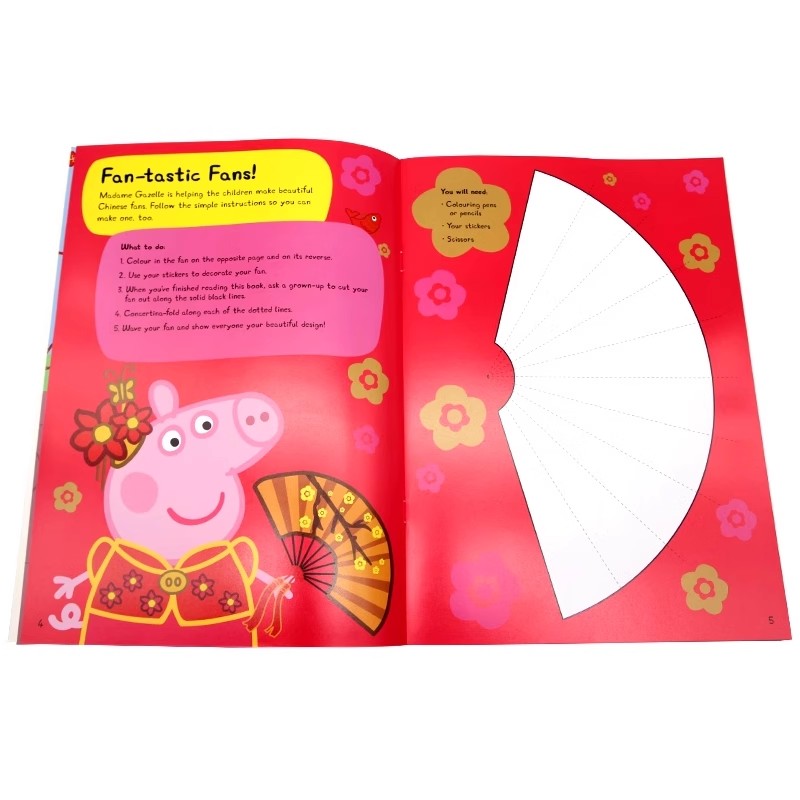 现货英文原版绘本 小猪佩奇中国年新年纸板书贴纸书2册 Peppa's Chinese New Year Dragon/Sticker Activity 春节传统新年舞龙文化
