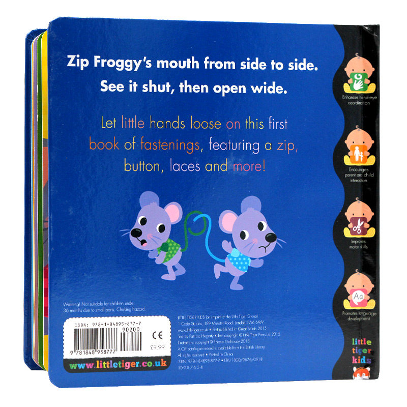 英文原版绘本 My Little World Zip It 幼儿认知 拉链系绳操作玩具书 儿童早教启蒙纸板书 锻炼小孩子的关节和手部肌肉 zip it,淘宝优惠券,粉丝福利购,淘宝优惠卷