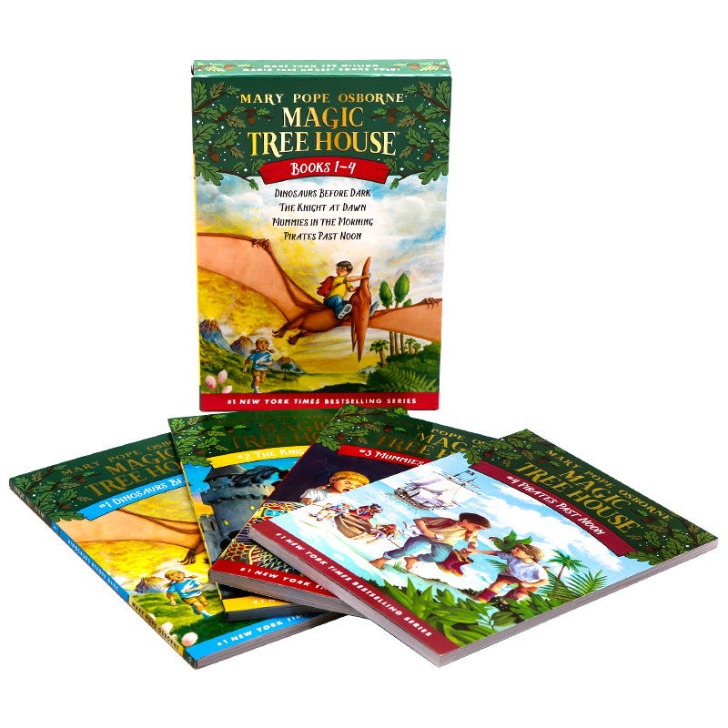 【自营】神奇树屋1-4盒装 英文原版 Magic Tree House 玛丽波奥斯本儿童探险文学小说  课外兴趣读物magictreehouse 系列章节书 - 图0