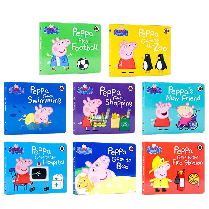 Peppa Pig 小猪佩奇的大盒子书8册套装 英文原版绘本 Peppa's big box of books 儿童英语启蒙纸版书宝宝睡前故事图画书生活场景篇,淘宝优惠券,粉丝福利购,淘宝优惠卷