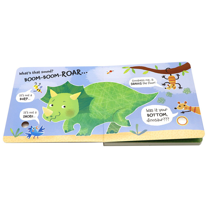 Usborne出品恐龙你的屁股在哪英文原版绘本 Was That Your Bottom, Dinosaur? 尤斯伯恩亲子睡前共读纸板发声书Sam Taplin