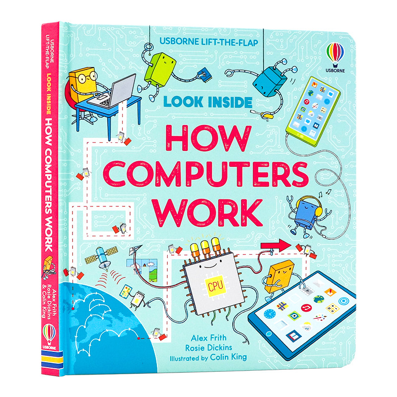 英文原版绘本 Usborne Look inside How Computers Work 看里面系列 电脑的原理 纸板翻翻书 儿童科普书 Usborne看里面系列