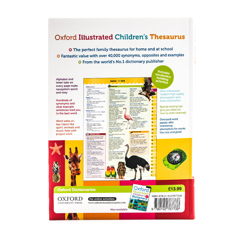 牛津图解儿童英语同义词字典Oxford Illustrated Children’s Thesaurus 英文原版词典 英语学习工具书 初级插图字典 家庭词典