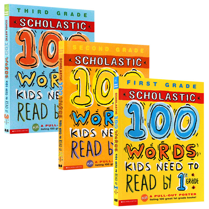 孩子们需要知道的100个词汇1-6年级 英文原版100 Words Kids Need To Read 学乐小学教辅练习册全彩版 100个核心单词高频词