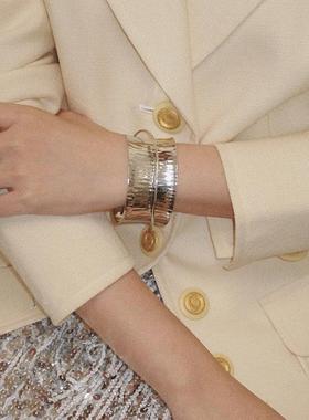 mfow•muse系列亮面金属开口手镯女款高级感小众设计极简冷淡风