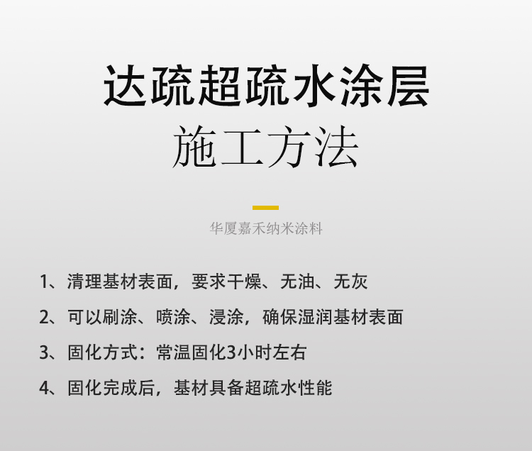 华厦嘉禾M190纳米超疏水多种材质白色半透明溶液常温固化玻璃涂层 - 图2