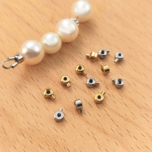 不锈钢定位扣真空镀金高压锅扣手工diy串珠基础饰品配件扣收尾扣 - 图1