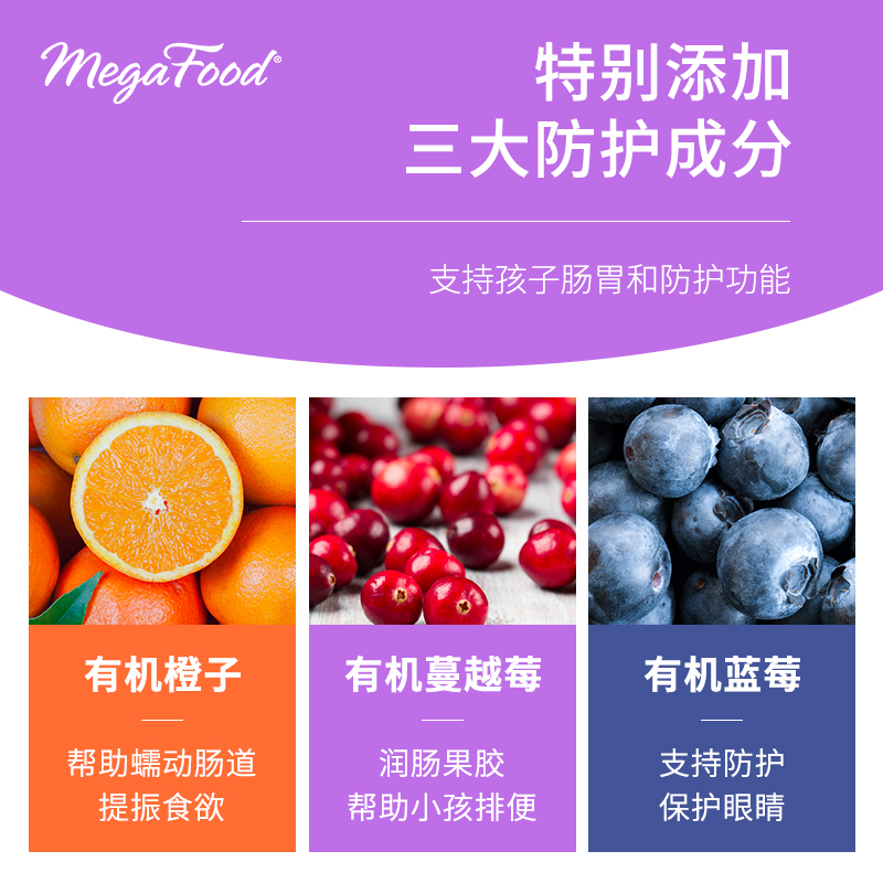 megafood进口儿童复合维生素软糖咀嚼糖补充营养维b维c水果葡萄味 - 图1