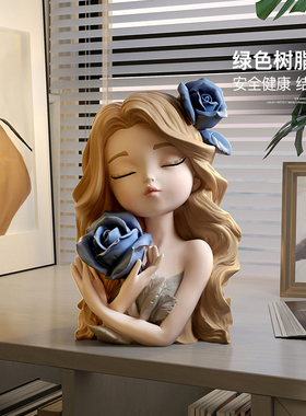 高级感小众玫瑰女孩存钱罐摆件