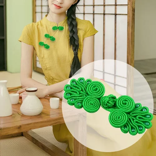 七珠盘扣扣子旗袍纽扣中式喜帖手工复古装饰古装传统衣服服装配件 - 图0