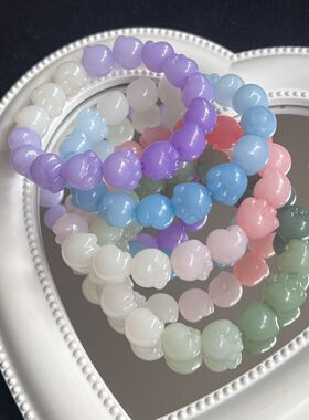 萌萌渐变猫爪绕指盘玩学生手串