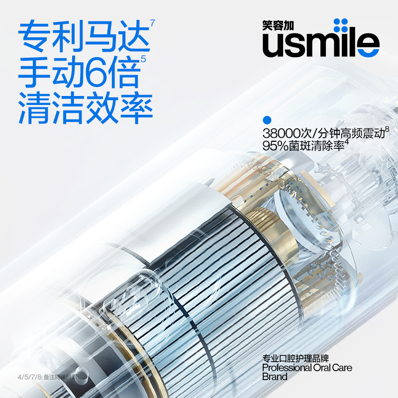 笑容加usmile电动牙刷男女成人声波充电全自动情侣牙刷礼盒装P1