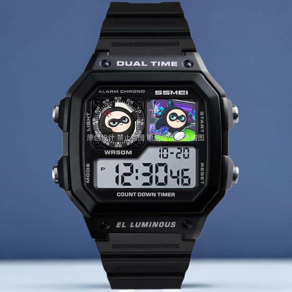 2024蛋仔派对动漫人物图案定制儿童电子手表中小学生小方块手表二