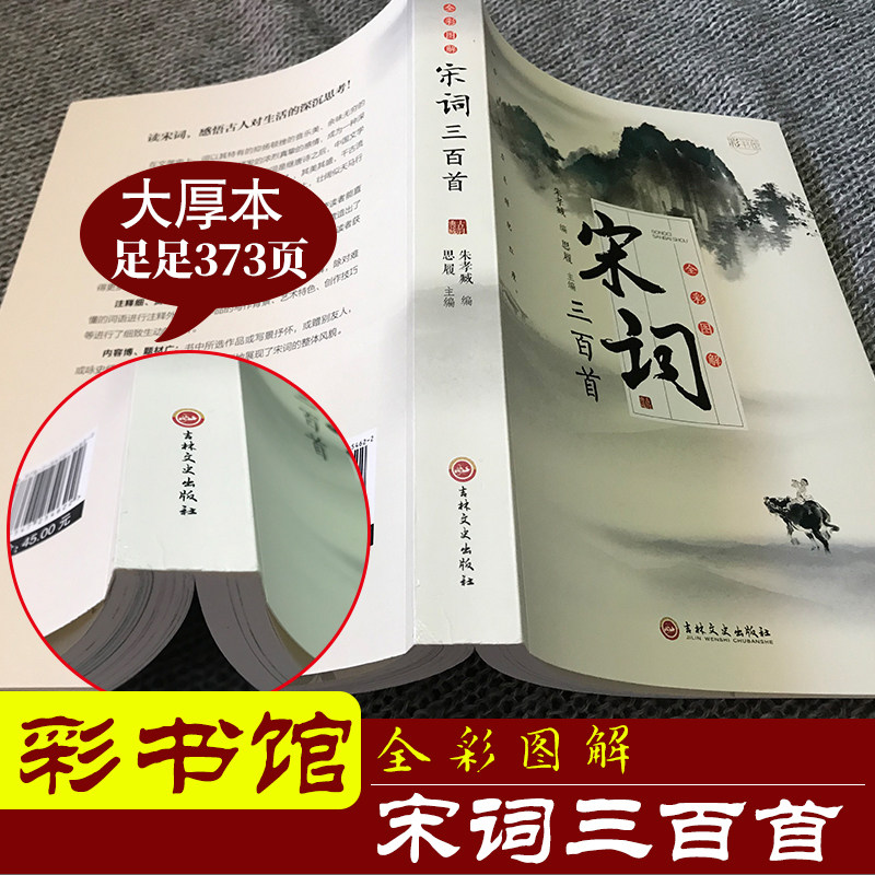 全彩图解宋词三百首彩书馆增设作者简介注释赏析等栏目中国古典文学小说文学诗歌词曲中国古诗词鉴赏小学生初中生高中生通用古诗词