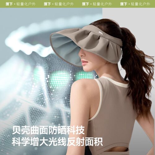 蕉下贝壳帽空顶防晒帽女2026新款大帽檐户外防紫外线太阳遮阳帽子 - 图0