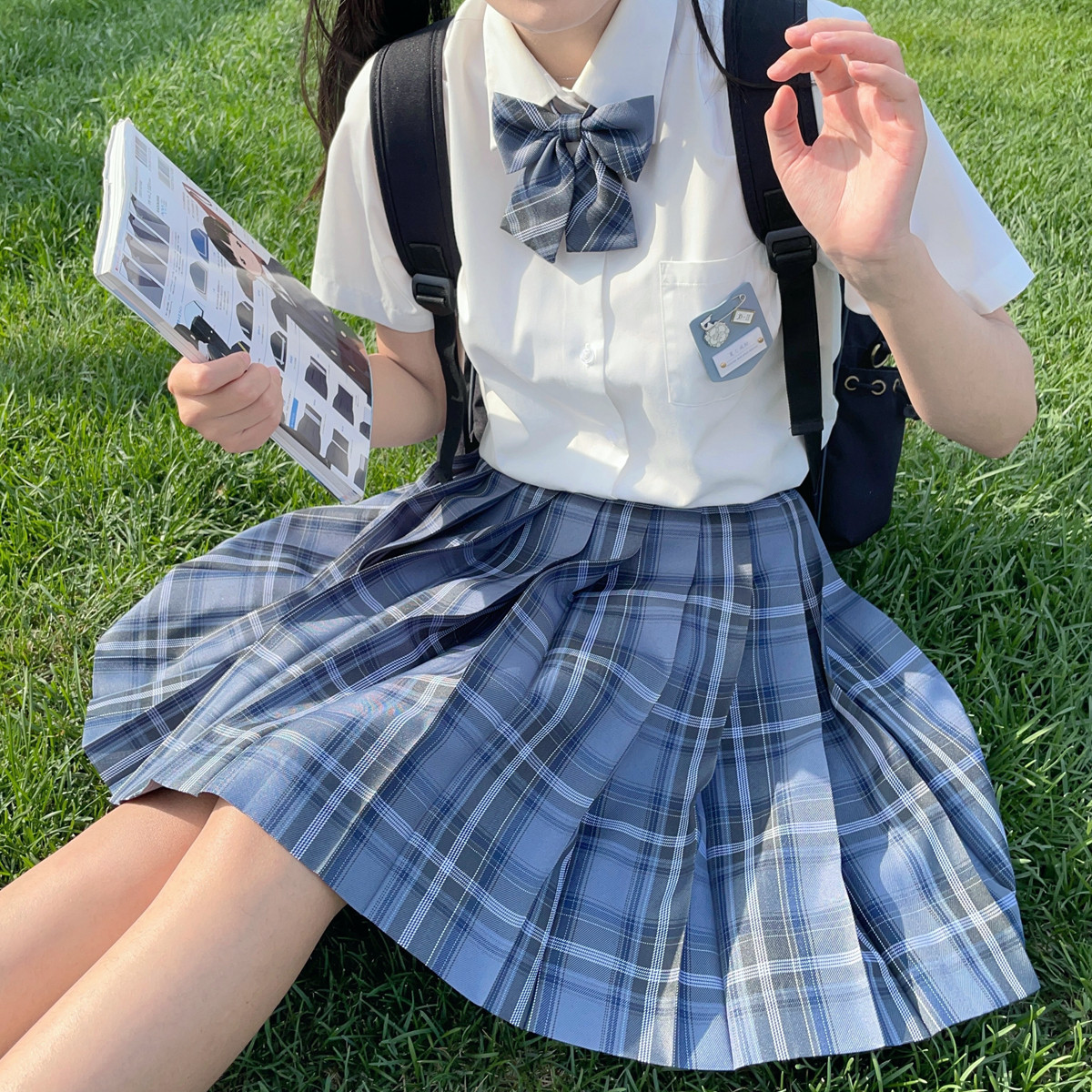 jk格裙正版原创清仓买一送一日系学生少女校供感高腰短裙百褶裙_虎窝淘