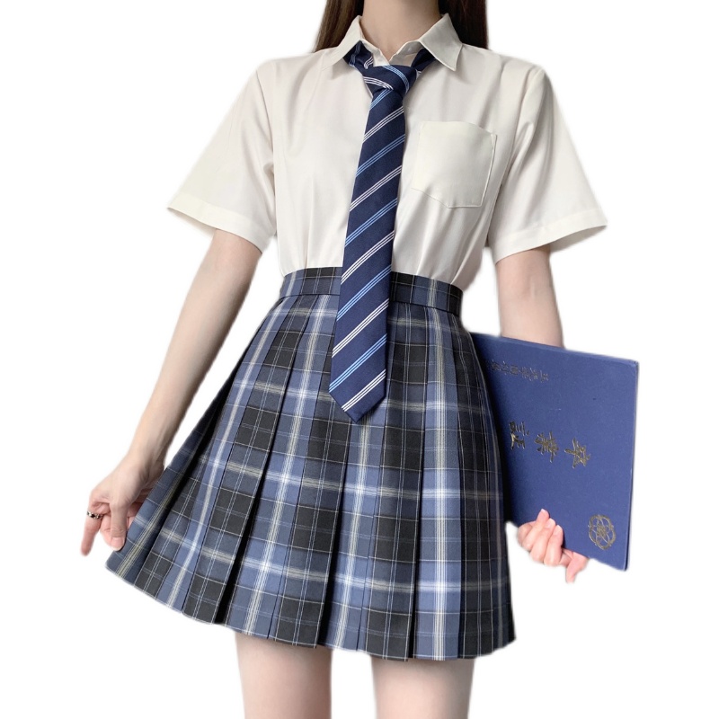 【颜沐溪】原创jk制服衬衫女长短袖基础款内搭百搭学生白色TR衬衣 - 图3