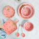 Strawberry bowl plate tableware Chinese household combination pink girl heart underglaze colored rice bowl instant noodles bowl baking