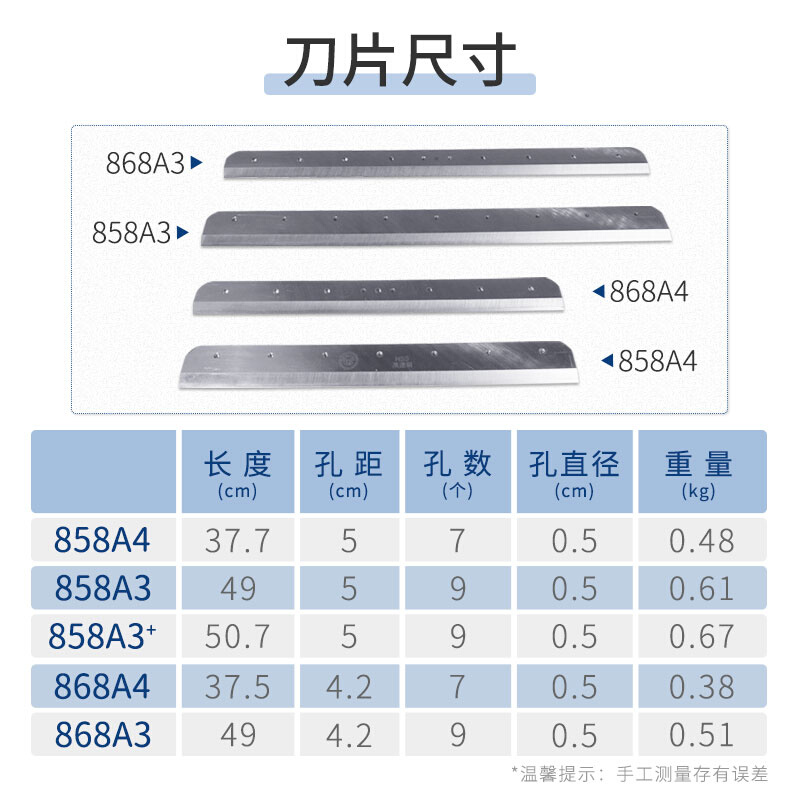 858a4刀片厚层切纸机刀片广厚层切纸刀刀片切纸机刀片 - 图1