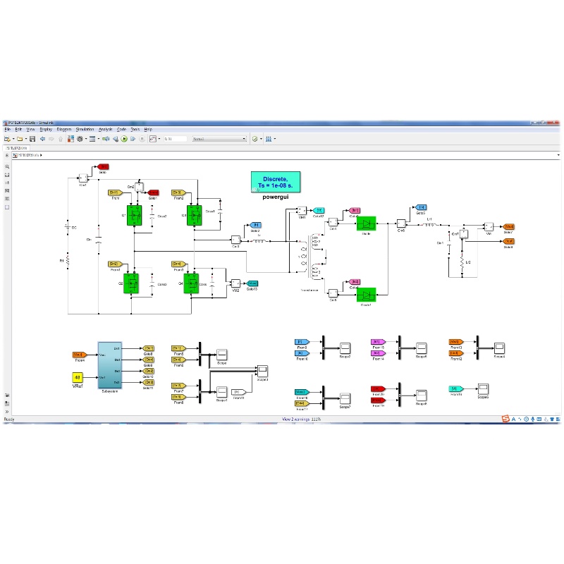 移相全桥Matlab/Simulink仿真模型DC直流变换器开关电源学习设计 - 图3