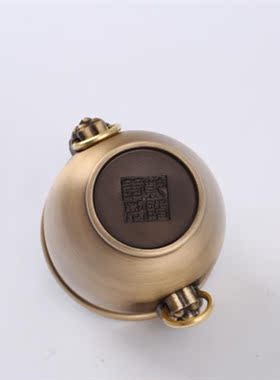 黄铜狮子头中号缸聚宝盆家居摆件
