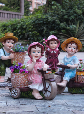 花盆卡通人物别墅阳台园林景观