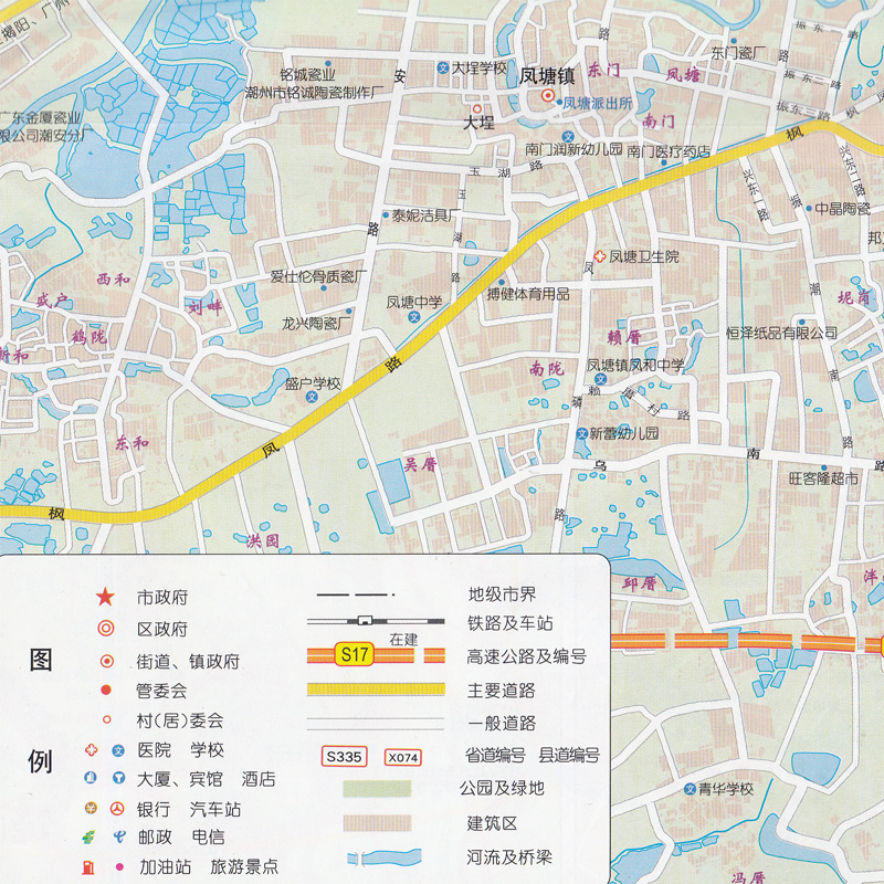 2024新版 潮州指南地图 87*60cm 潮州地图广东省潮州市交通旅游美食住宿购物指南城区地图 - 图0