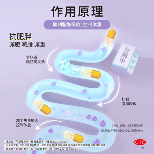 靓力奥利司他胶囊减肥瘦身燃脂减脂排油的效果药丸正品官方旗舰店 - 图2